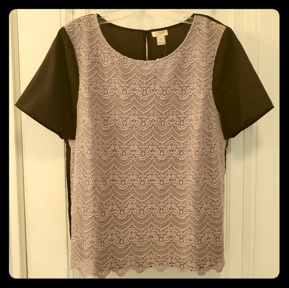 NWT J.Crew Short Sleeve Lace Top
